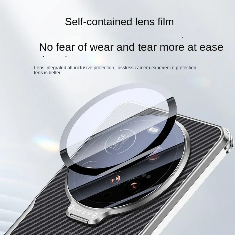 Carbon Fiber Texture Phone Case with Magnetic Charging Ring and Anti-Drop Protection