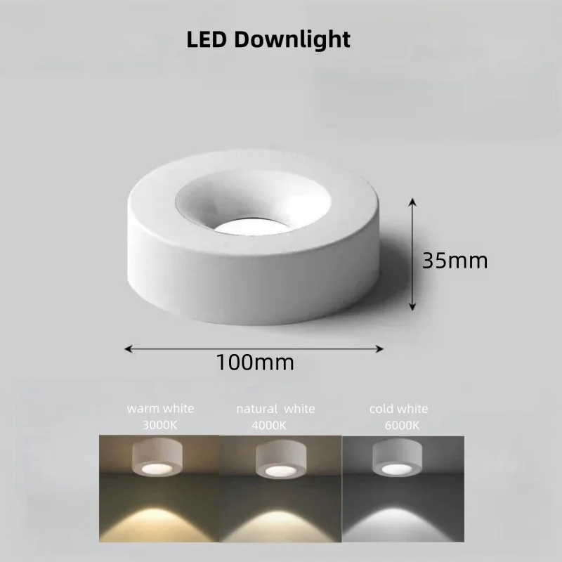 Ultra-thin COB Downlight 7W 10W 12W Surface mounted LED Anti-glare Ceiling Light For Living room Bedroom Corridor Hallway AC220v For Led Downlight Ceiling Lamps