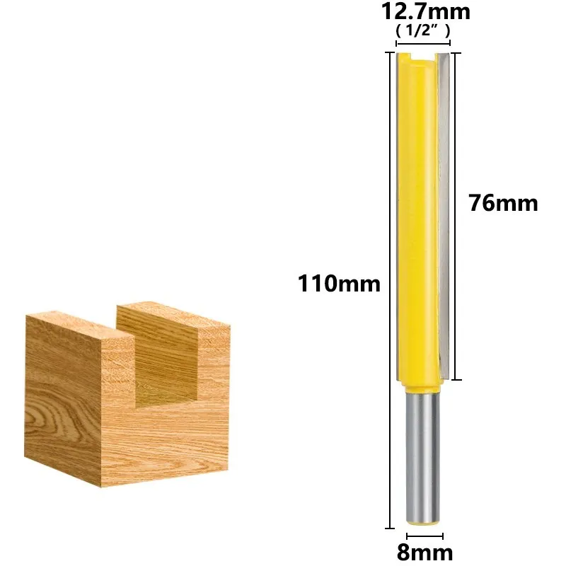 Flush Trim Router Bit Lange 50-76mm Holz Router Bit 8mm Schaft Gerade Ende Mühle Für Holzbearbeitung gravur Werkzeuge Zapfen Cutter – Detail 5