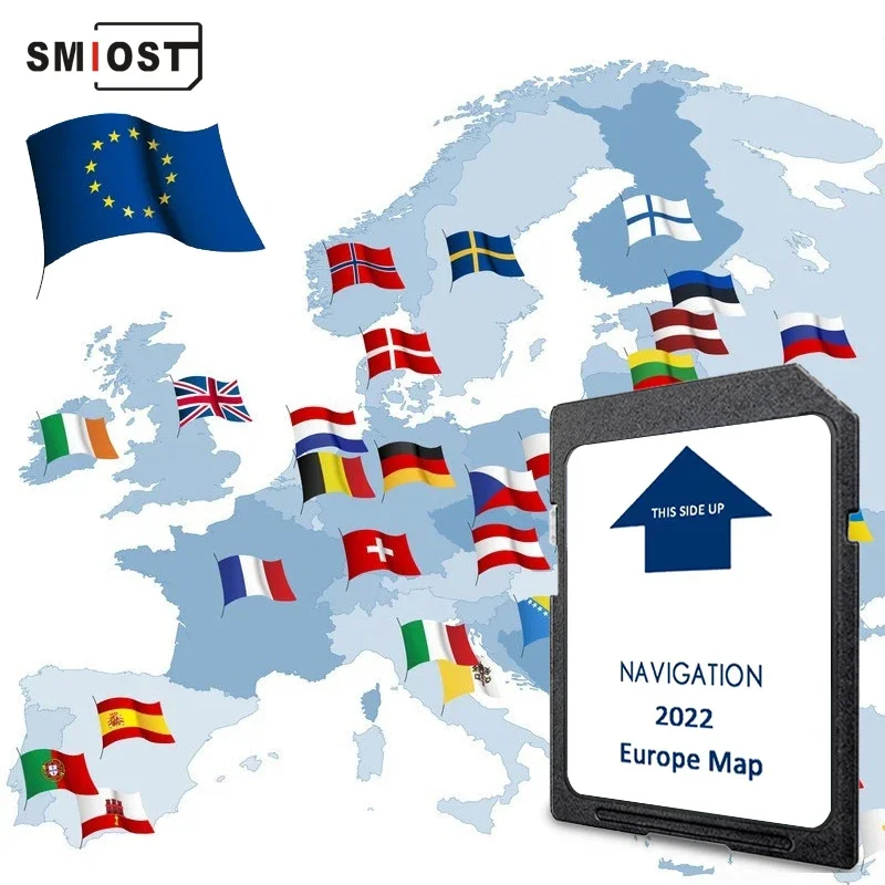 

SMIOST Europe Navigation SD Map GPS Software Sat NAV Card 2022 for IVECO 2022 Stralis Hi-Way Car