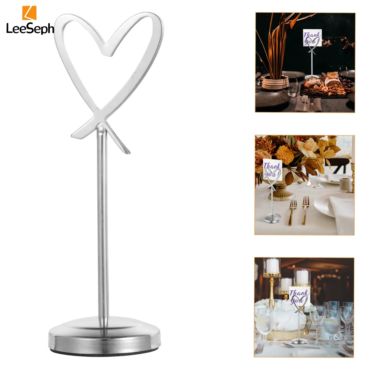 Table Number Holder 4/6/8 In Stainless Steel Picture Clips Stand for Food Signs Memos Place Cards Holder Wedding Party