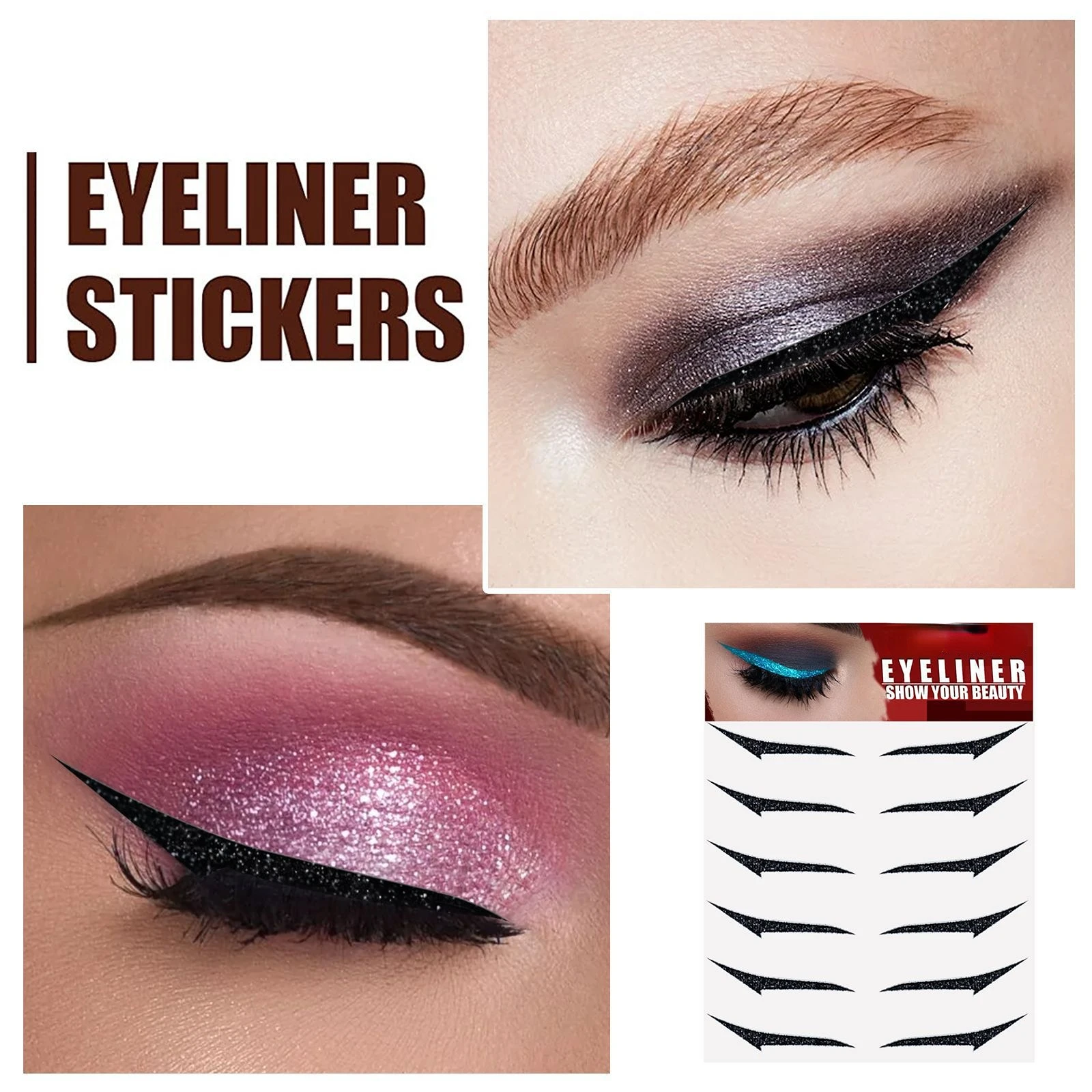 Waterproof Eyeliner Sticker Set 6 Pairs Reusable Double Eyelid Line