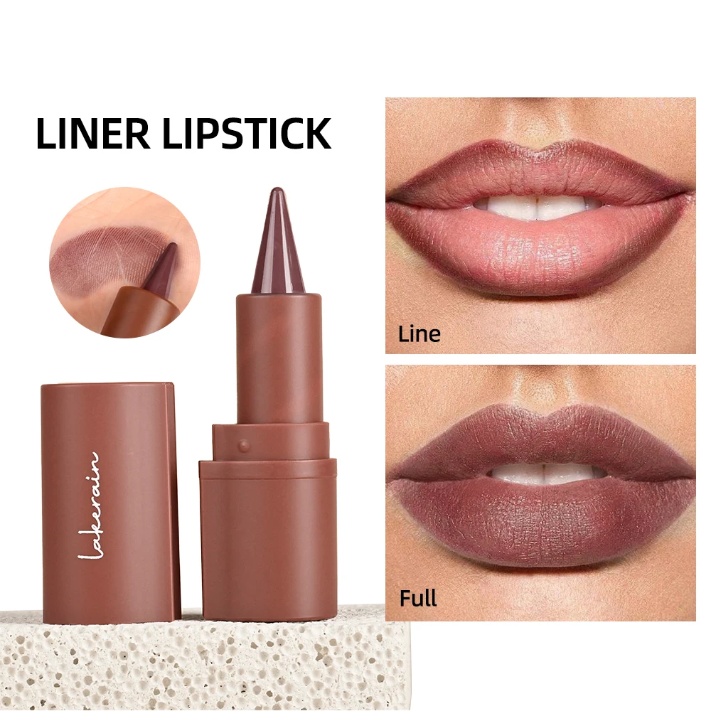 Waterproof Lip Liner Tapered Gradient Matte Black Brown Velvet Lipstick Non Sticky Contouring Tint Lipliner Crayon Lip Makeup 3