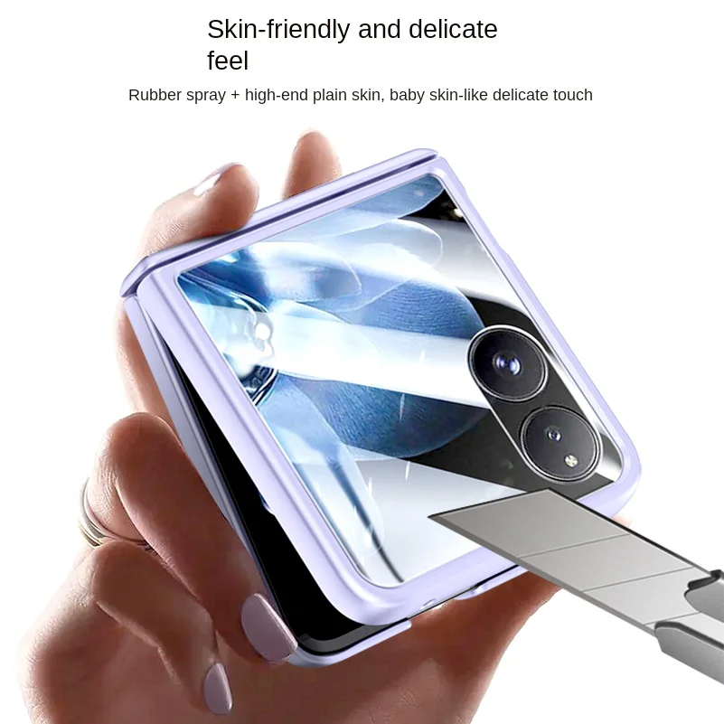 Spring Hinged Leather Screen Protector Case with Tempered Glass