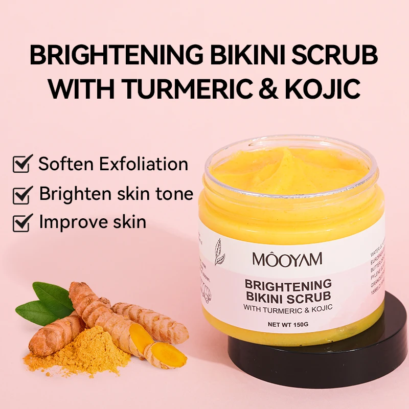 Turmeric Kojic Brightening Bikini Scrub Natural Plant Deep Cleansing Moisturizing Body Scrub Skincare Products