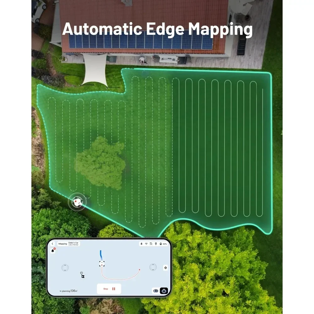 luba 2 awd 3000x robot lawn mower with replacement blades, mowing 0.75 acre, all-wheel-drive for 80% slope, ultrasense ai vision
