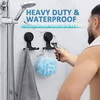TAILI 2pcs Shaver Holder Washroom Wall Sucker Suction Cup Hook Razor No Drilling Bathroom Removable Reusable Shaver Holder Hook 2