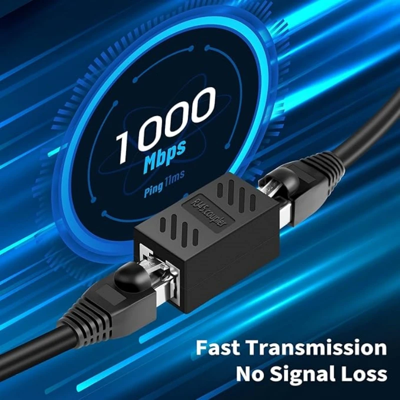 kubie RJ45 암-암 포트 네트워크 이더넷 LAN 분배기 커넥터 전송 헤드 RJ45 어댑터 커플러 CAT5 CAT6 소켓