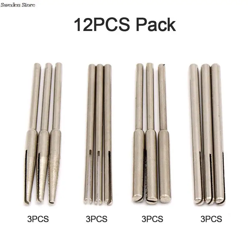 

10/12PCS 2.35/3mm Shank 50mm Sandpaper Clamp Split Mandrels Long Abrasive Holder Clip Rod Carved Point For Dremel Rotary Grinder