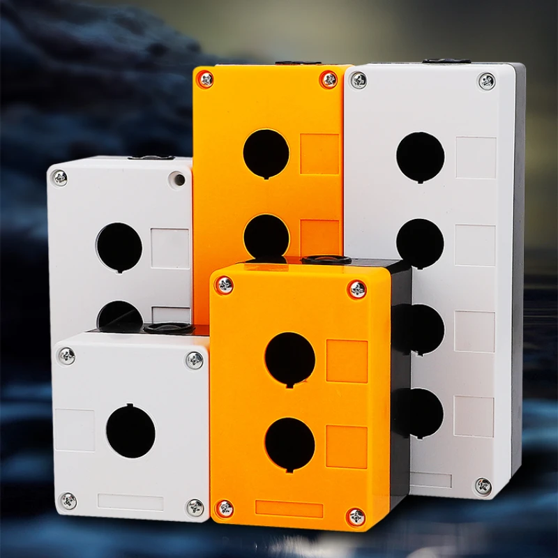 22mm Waterproof Push Button Switch Box One Hole Suit For Control Emergency Stop Rotary Interruptor Yellow/Gray Protection BX1-22