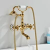 Antique Black Bronze Phone Style Bathtub Shower Faucet Copper Spray Wall-Mounted Hot And Cold Faucet Bathtub Shower System 3