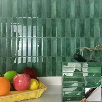 10 feuilles de carreaux à décoller et à coller, carreaux muraux imperméables 3D pour salon RV, panneaux muraux en PVC, décoration murale intérieure 1