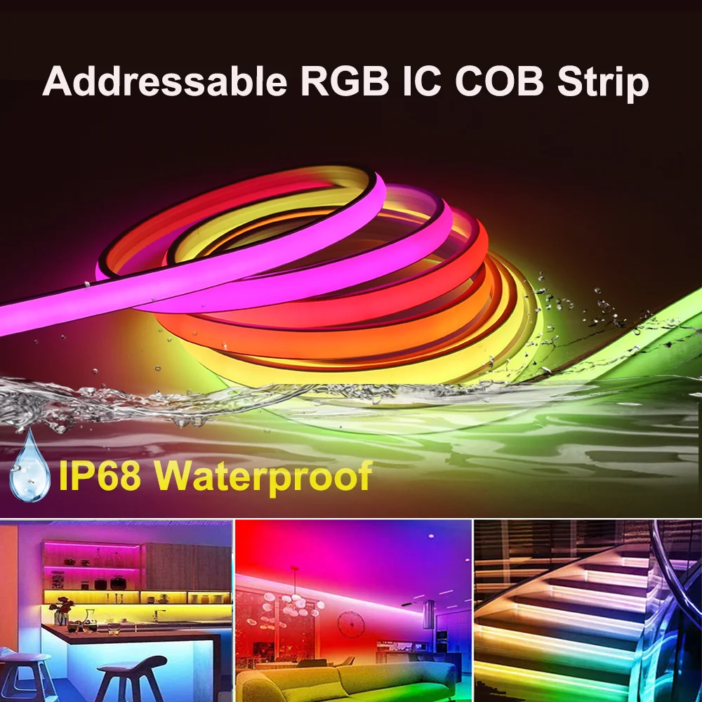 

Водонепроницаемая светодиодная лента RGB IC IP68, адресная Светодиодная лента RGB с регулируемой яркостью, 24 В, цвет мечты, WS2811, неоновая Светодиодная лента, декор комнаты