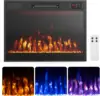 23 Inches Electric Fireplace Insert 750W/1500W Fireplace Heater with Remote Control Adjustable Flame Color Brightness 1H-8H 1