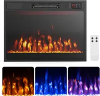 23 Inches Electric Fireplace Insert 750W/1500W Fireplace Heater with Remote Control Adjustable Flame Color Brightness 1H-8H 1