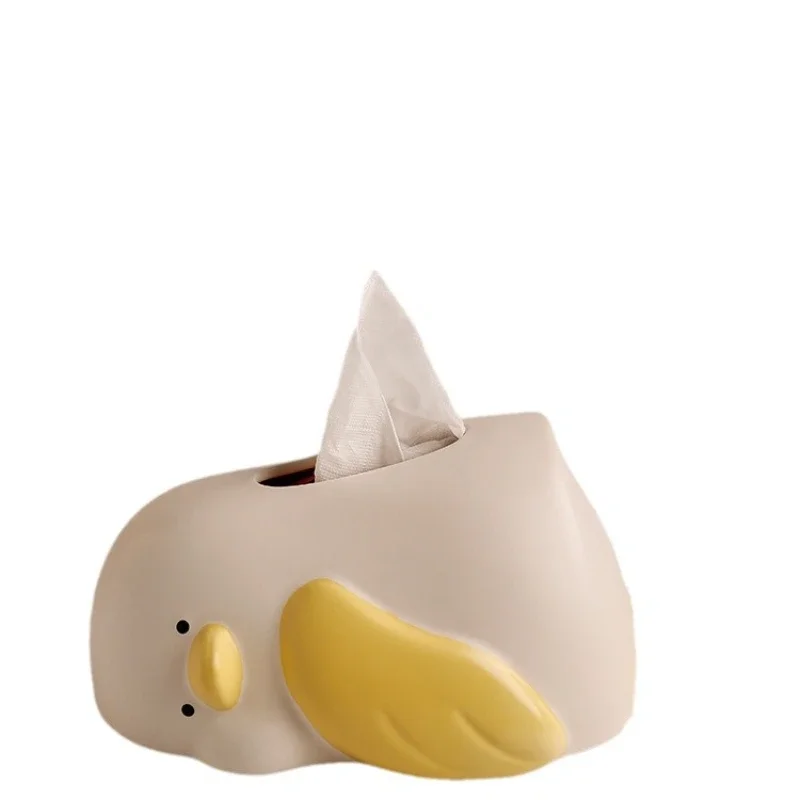 Nordic ins lying flat duck ceramic tissue box living room porch bathroom drawer storage carton home decoration accessories 5