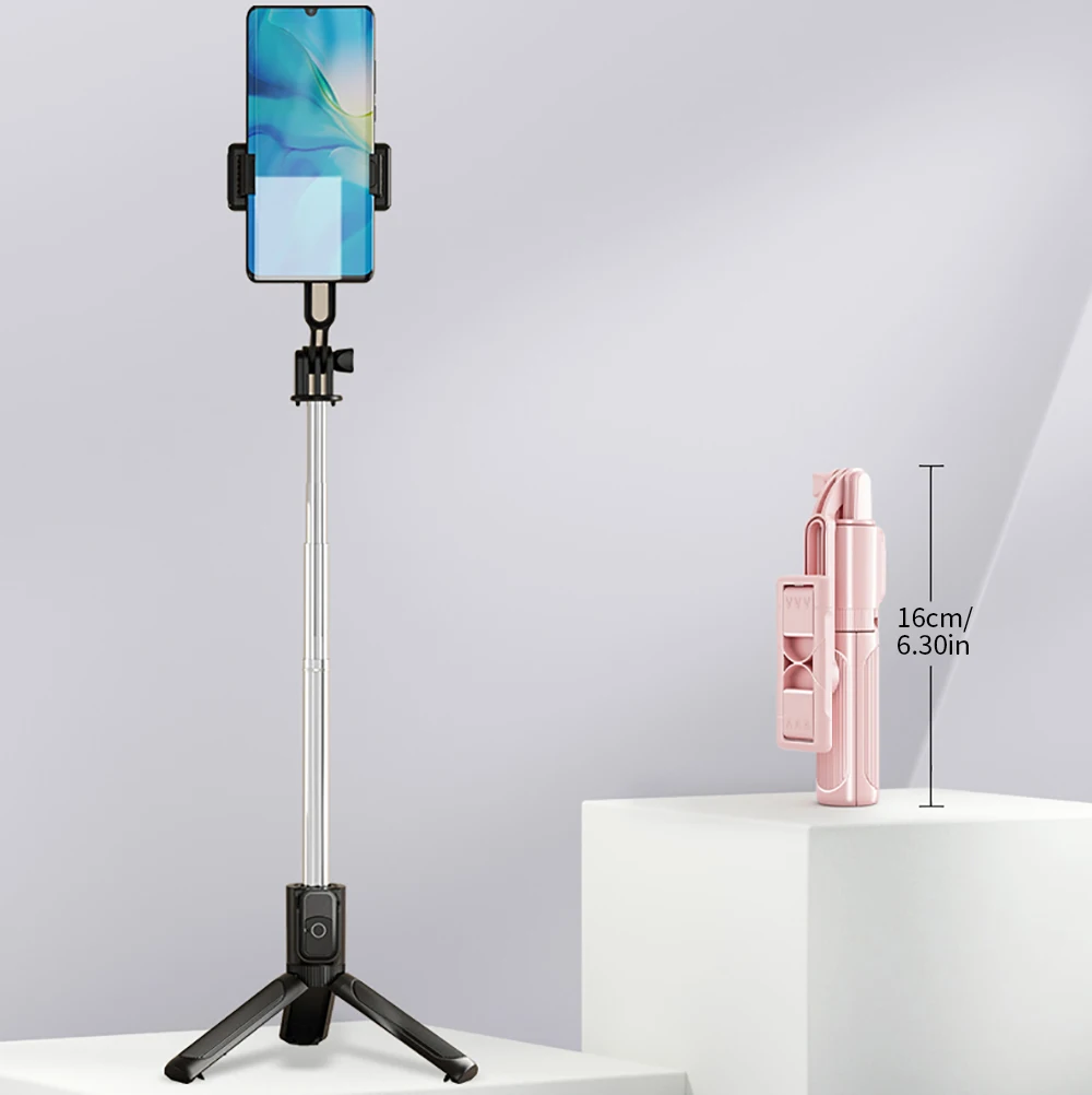 Selfie Stick Wireless Tripod Stand With Bluetooth Compatible Remote Control Foldable Handheld Selfie Stick for Desktop Tripod