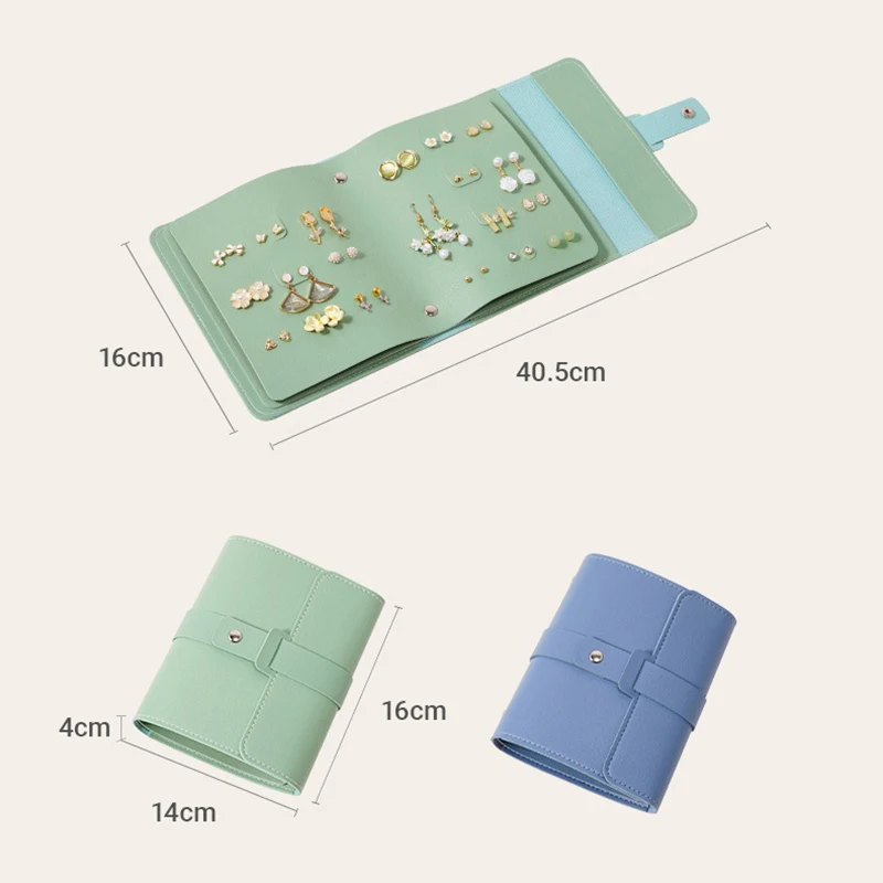 Creative Book Shape PU Leather Earrings Storage Bag Earrings Studs Eadrops Organizer Portable Jwelry Storage Bag Large Capacity
