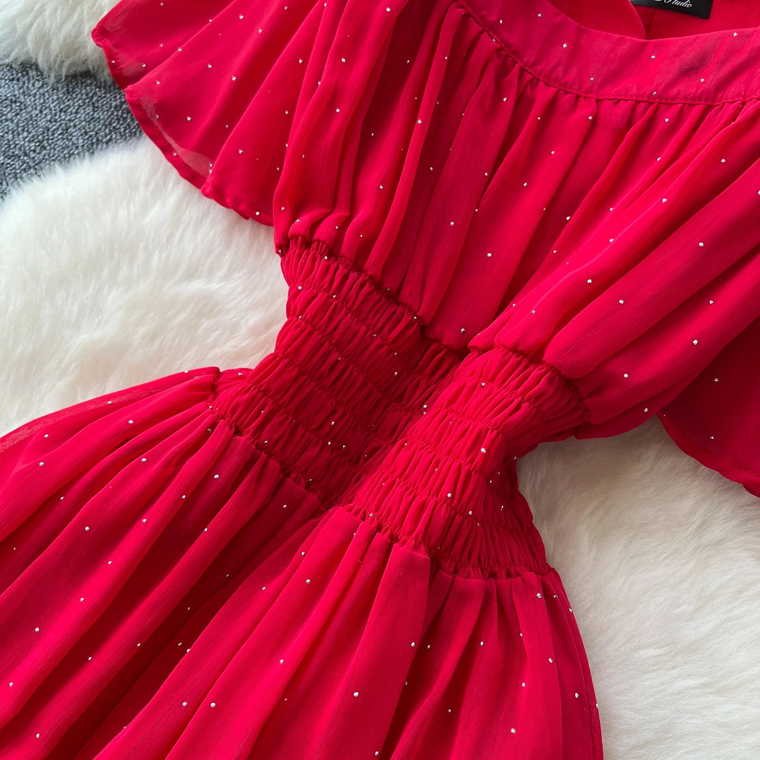 Elegant Sexy High Waist chiffon glitter Vacation Vestidos Slim Women Party  Ceremonial Dress - AliExpress 200000345