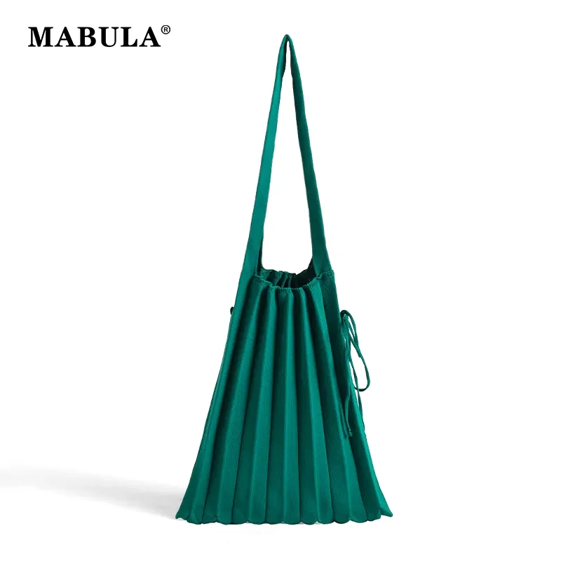 Korean Style Large Capacity Shopping Handbags For Women Chic Folded Knit Pleated Bags Female Fashion Stripe Panelled Tote Bag two piece set women casual panelled side split trouser suits female 2023 spring crop sweater high waist ladies suits