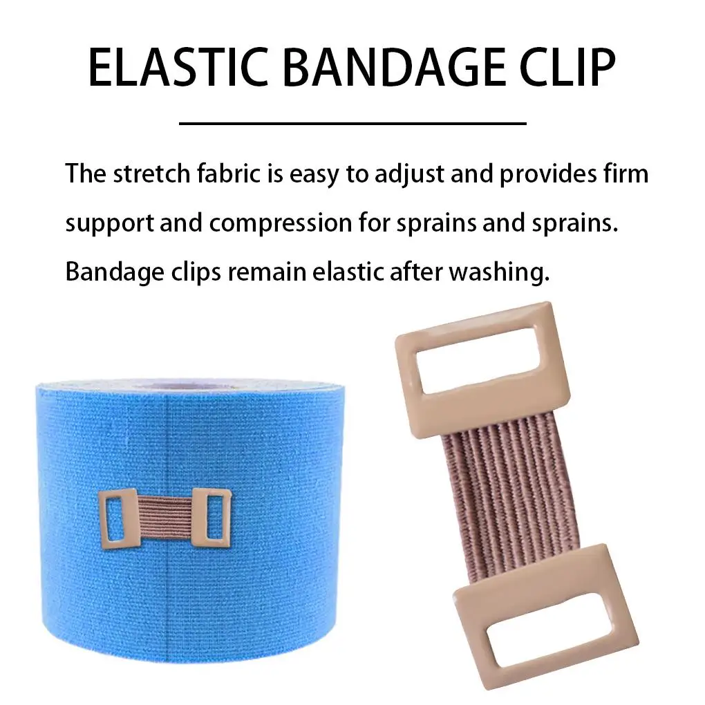 

50pcs Bandage Clips Aluminium Bandage Buckle Elastic Rubber Adjustable Tape Clasp