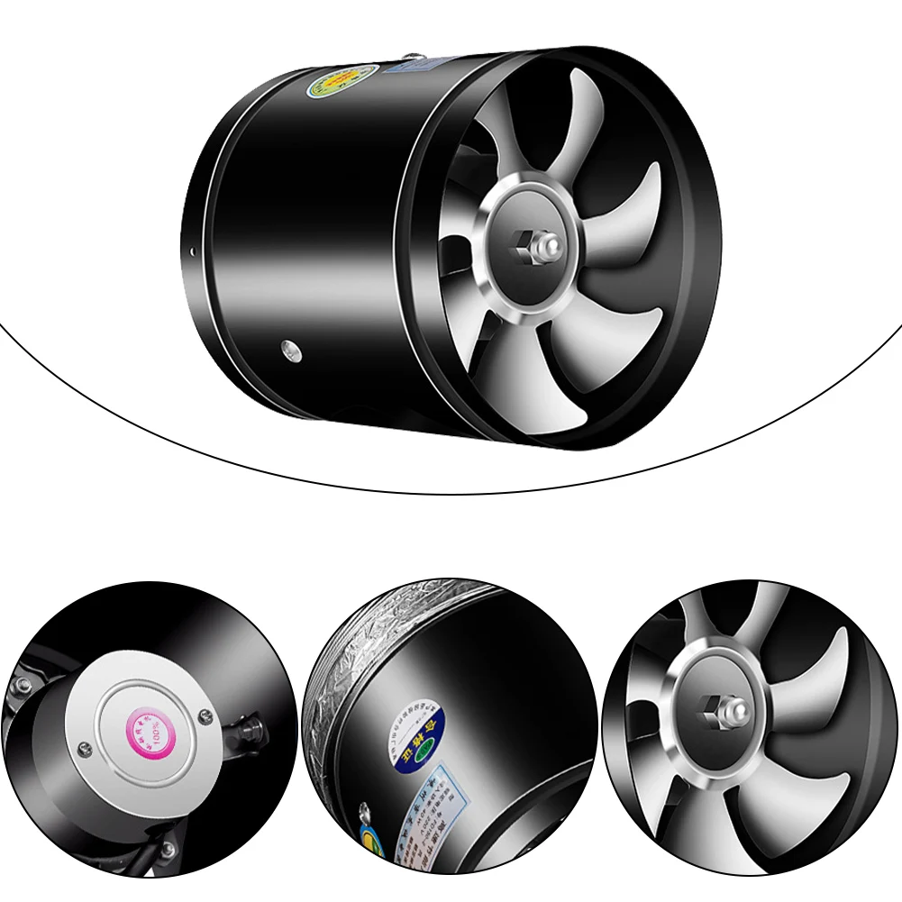 พัดลมระบายอากาศแบบท่อ 4 6 8 นิ้ว พัดลมดูดอากาศเสียงเบาขนาดเล็ก สำหรับห้องครัว ห้องน้ำ โรงอาหาร 1