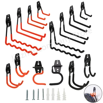 Garage Hooks Heavy Duty Metal Hook Wall Mount Bicycle Hanger Hooks Wall Mount Anti-slip Storage Hook for Ladders Garden Tool