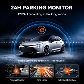 10 Inch Car DVR Car Touch Screen video Recorder with WiFi 4K+2.5K Dual Rearview Mirror Front and Rear Night Vision Camera Mirror 5