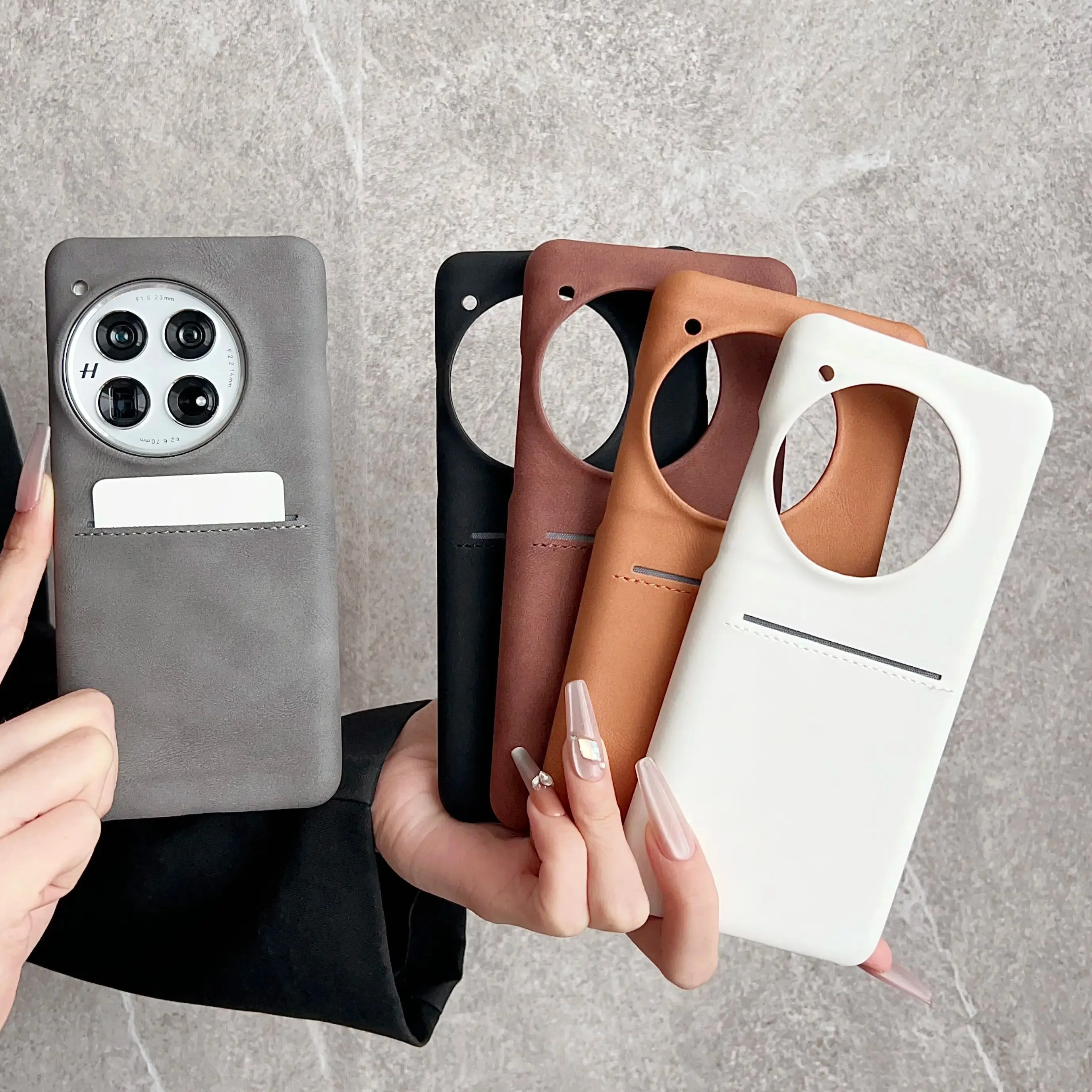 Retro Sheepskin Leather Card Pocket Case - Shockproof Matte Cover