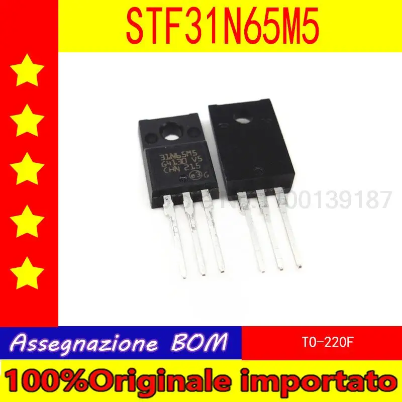 

10 шт./лот STF31N65M5 31N65M5 31N65 TO-220F MOSFET 650V 22A
