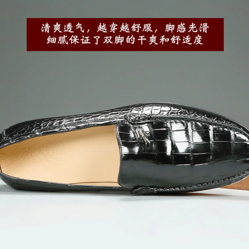New Crocodile Fashion New High-end Casual Leather Suede With Soft Soles One Foot Business Men's Boat Walking Male Oxford Shoes