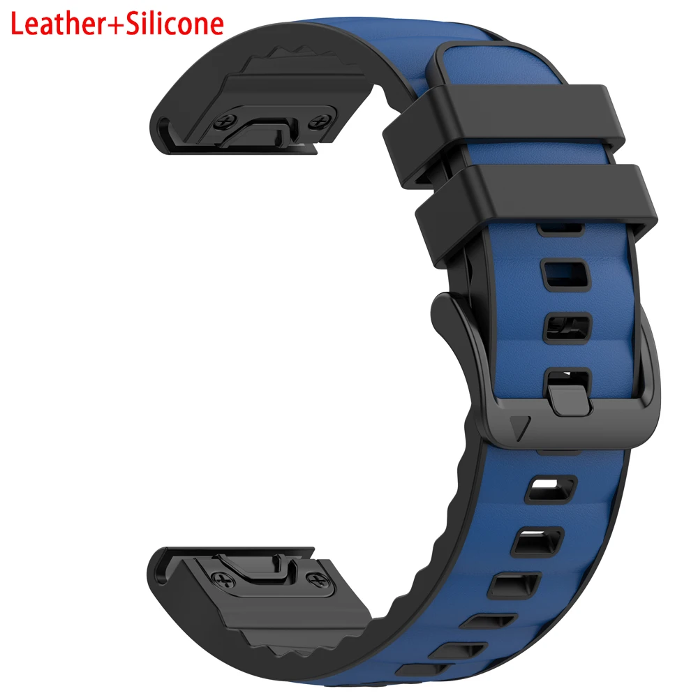 Enhanced Leather+Silicone QuickFit Watch Strap (22-26mm)