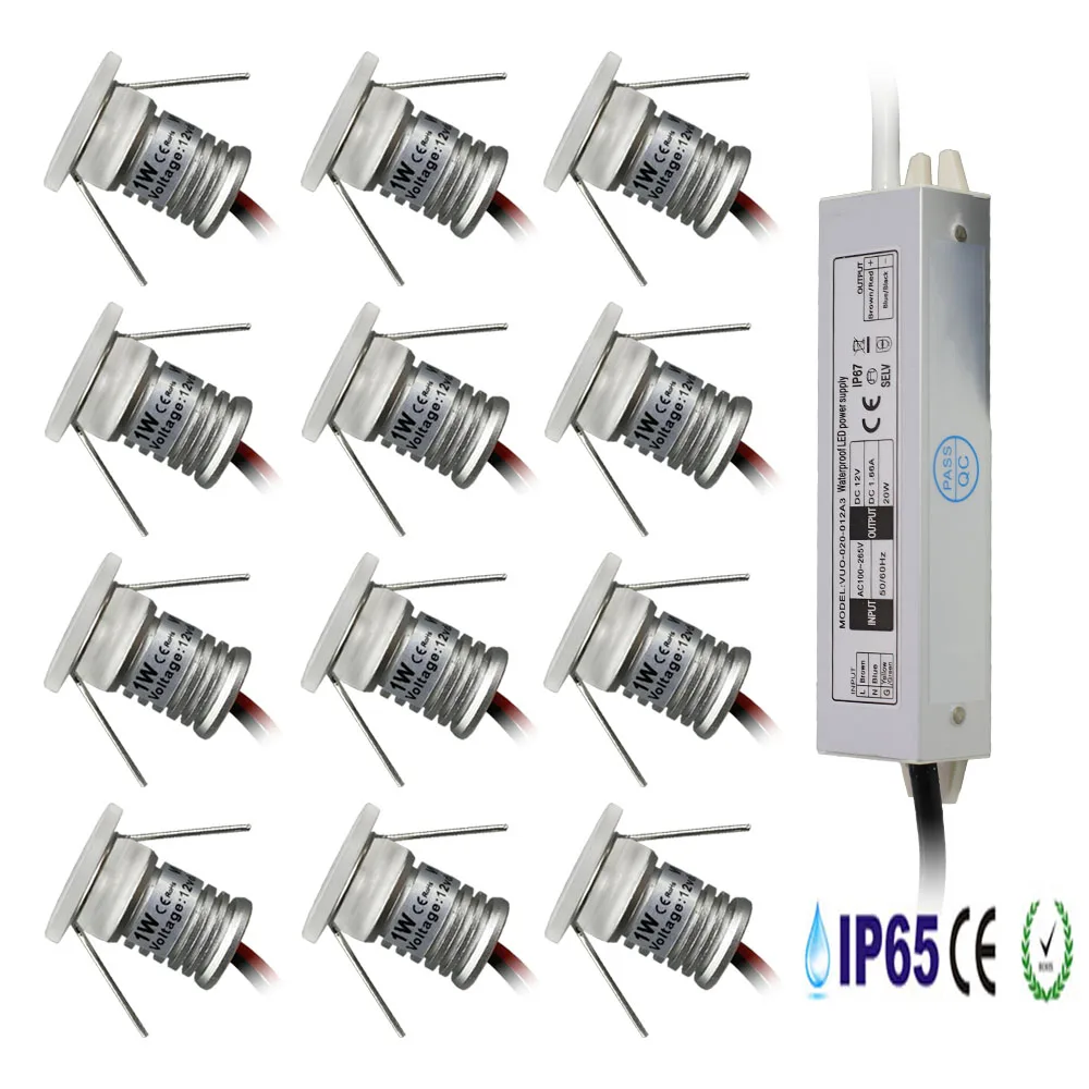 

1 Вт, 12 В, мини-светодиодный светильник IP65, лампа для лестницы, кабинета, прожектор, светильник для потолка, коридора, ювелирных изделий, витрины, кабинета, освещение