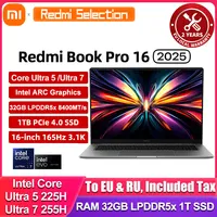 Xiaomi REDMI Book Pro 16 2025 Laptop Ultra 7 255H/Ultra 5225H Intel Arc Graphics 32GB LPDDR5X 1T SSD 16-inch 165 Hz 3.1K Screen 1