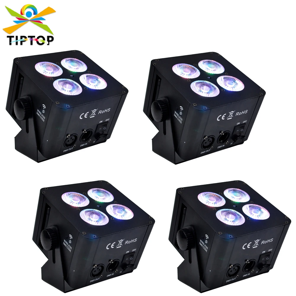 

Беспроводная батарея DMX512, 4 шт./партия, фотосессия, 4x18 Вт, 6 в 1, цветное освещение для свадьбы, управление DMX, танцевальное освещение, низкопрофильное искусственное освещение