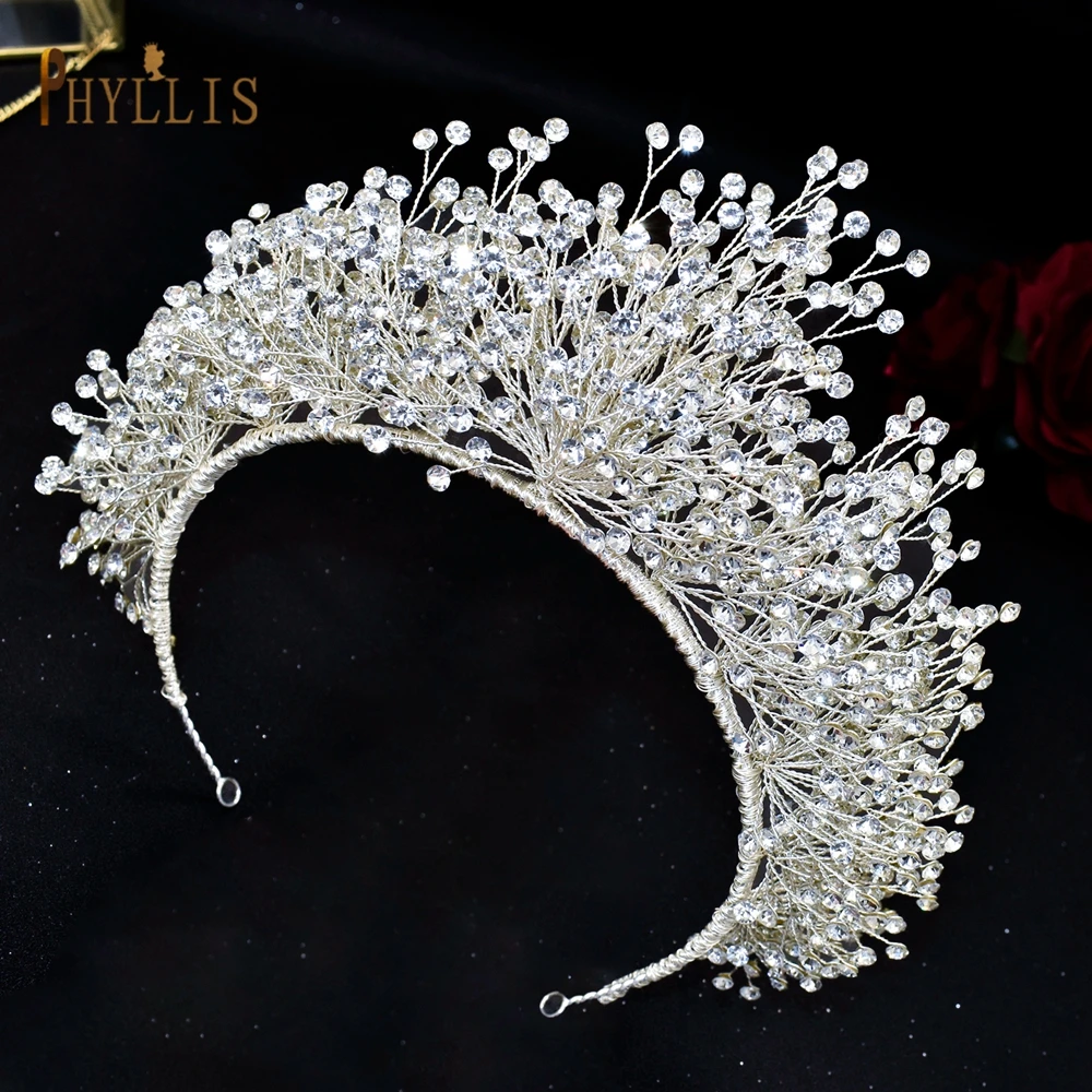 Wedding Crown Rhinestone Bridal Headpiece Handmade Bridal Hair Accessories Party Tiaras And Crown Women Hair Jewelry jewelry accessories hair accessory hair headdress bridal headwear hair band crown