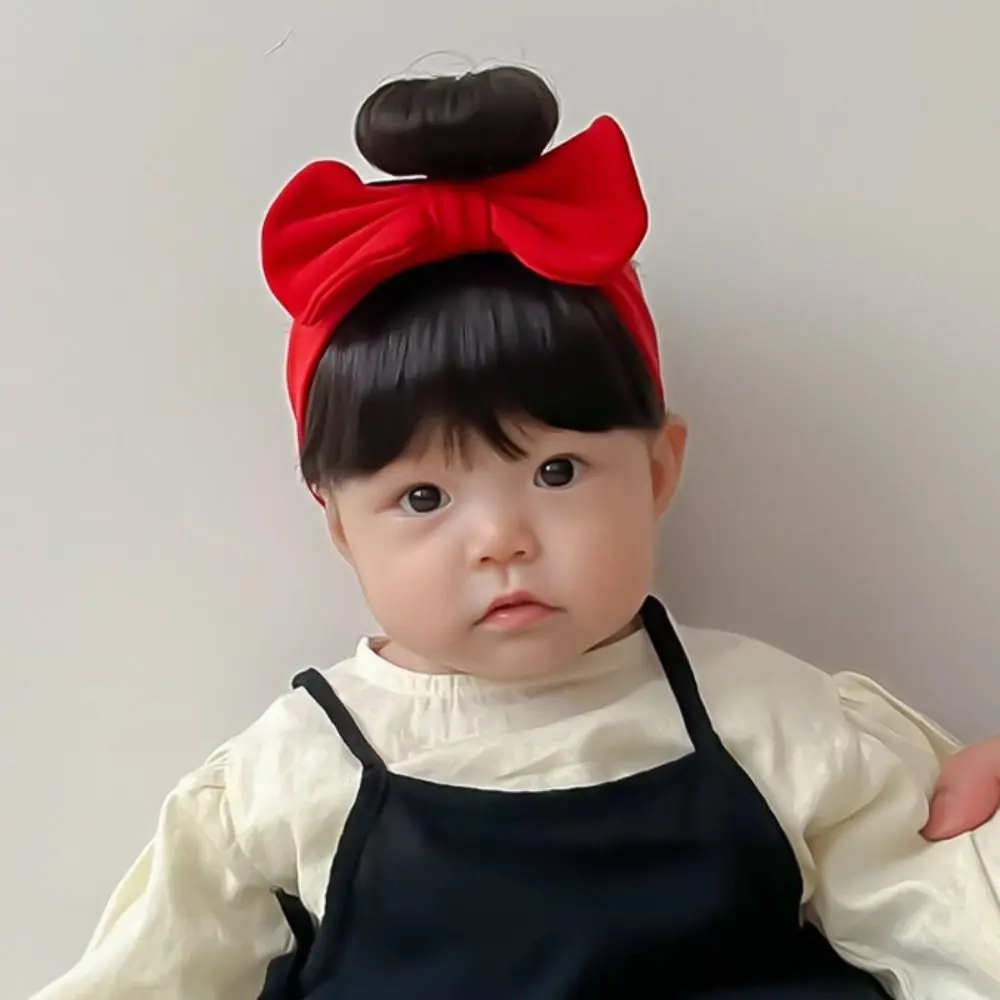 Bowknot Baby Hair Bands Wig Hair Accessories Fluffy Cotton Infant Hairpiece Cute Breathable Newborn Wig Headband Toddler DIY 5