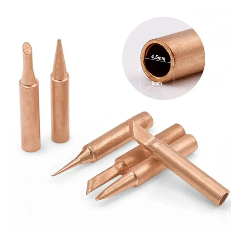 Soldering Iron 5pcs 900M-T Pure Copper Soldering Iron Tips Lead-Free Welding Solder Tip For Welding Equipment Supplies