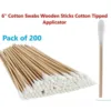 200 pcs Long Wood Cotton Swab Eyelash Extension Tools Medical Ear Care Cleaning Wood Sticks Cosmetic Cotton Swab Cotton Buds Tip 2