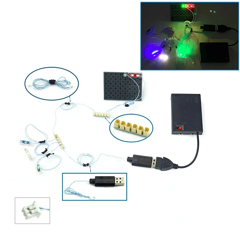 USB-Controlled LED Light Block with Bluetooth for Construction Brick Toy Sets