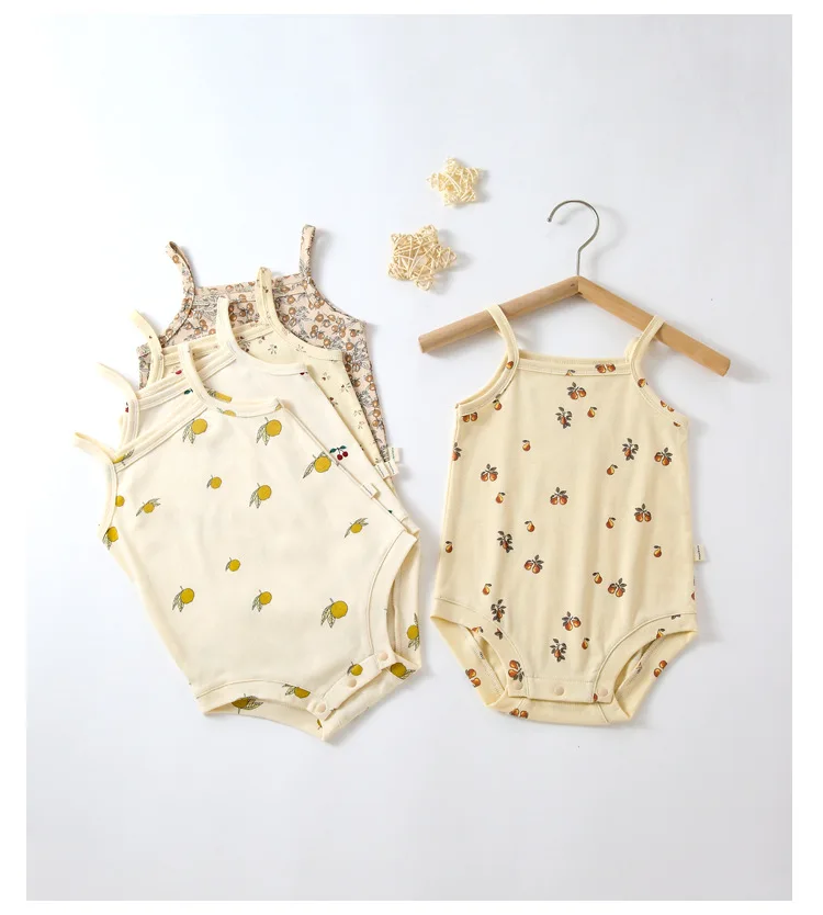 0-24M Summer Baby Romper Newborn Kid Baby Boys Girls Clothes Sleeveless Off Shoulder Cotton Jumpsuit Cute New born Outfits Baby Bodysuits medium