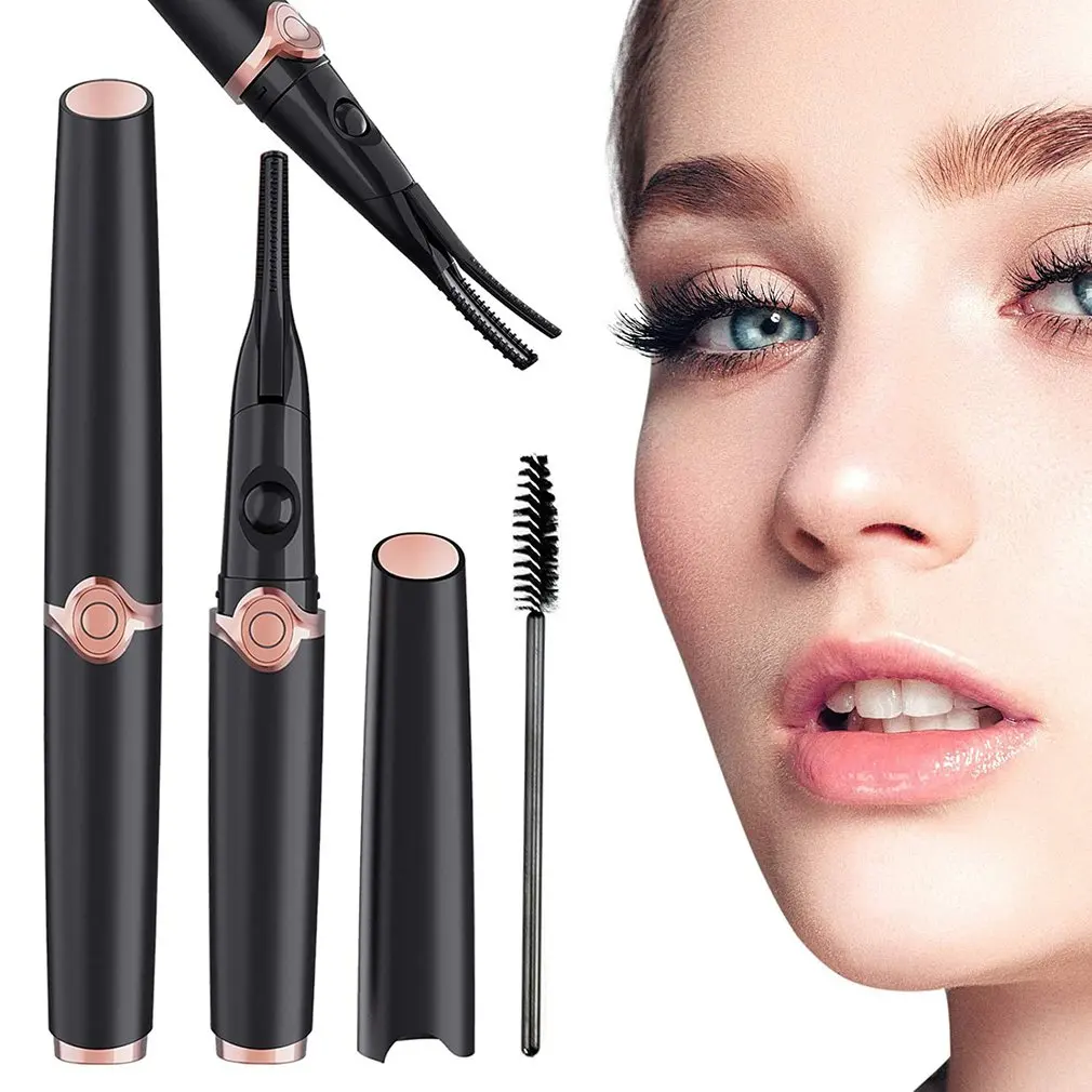Mini Clip-Type USB Rechargeable Electric Heated Eyelash Curler 3 Temperature Modes 48 Hours Long Lasting Women Eye Makeup Tool
