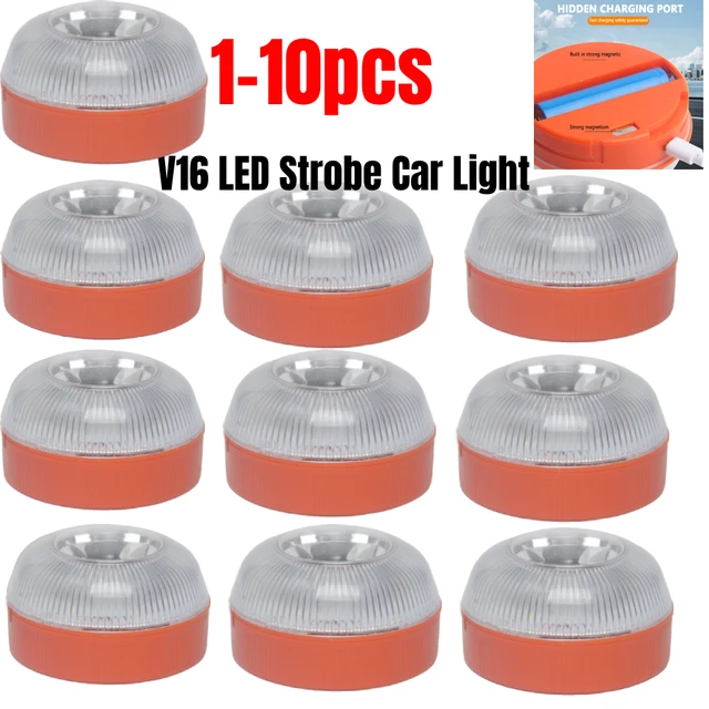 Luces de emergencia para coche, luz de advertencia de inducción magnética  estroboscópica, Flash de ayuda, homologado, V16 - AliExpress