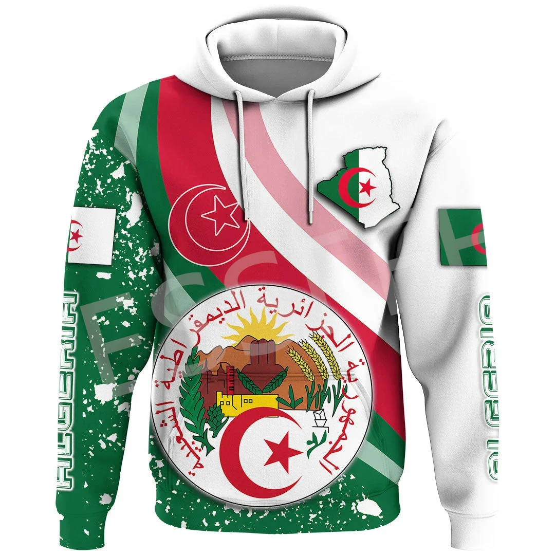 

NewFashion Africa Country Algeria Flag Tattoo Retro Tracksuit 3DPrint Harajuku Casual Streetwear Pullover Funny Jacket Hoodies B