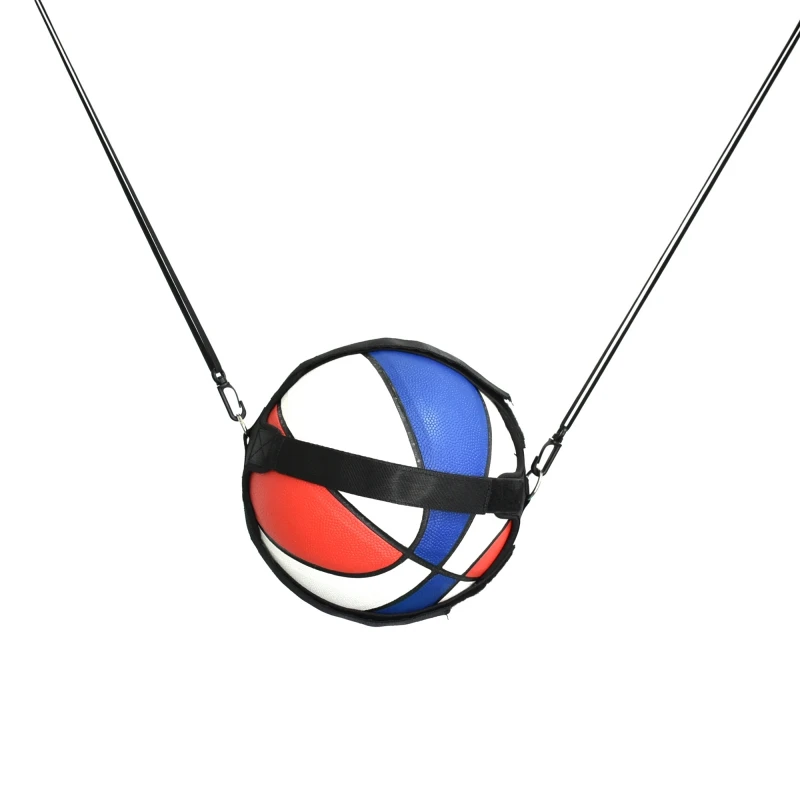 Volleyball Trainer for Solo Practice Adjustable Elastic Cord Black