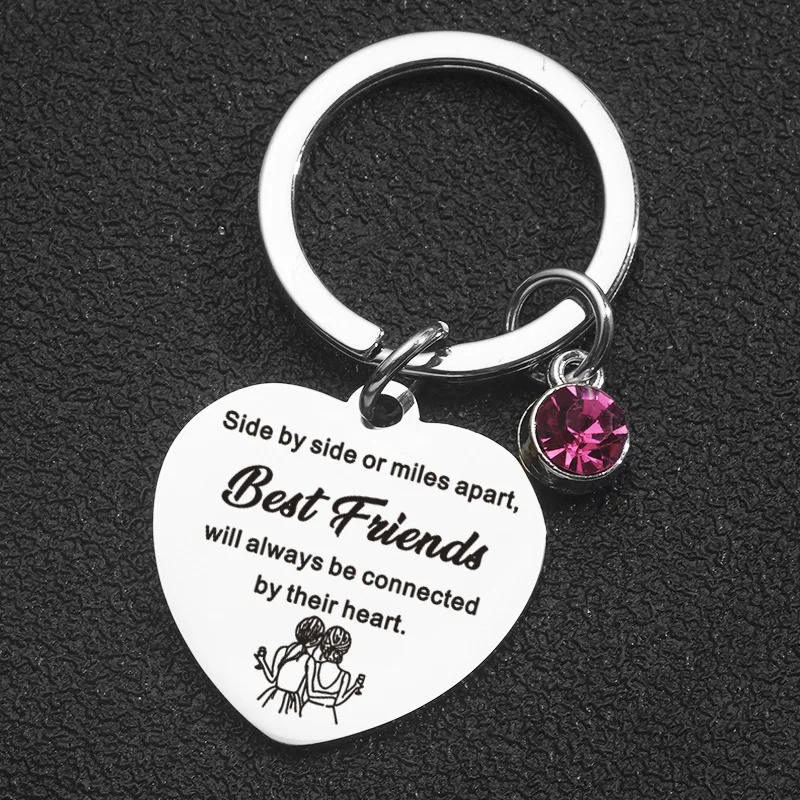 Porte-clés cadeaux pour meilleurs amis, toujours être connecté par leur cœur, cadeaux d'amitié pour sœurs, meilleurs amis, petite amie