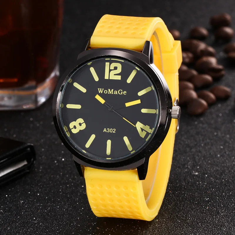 2022FashionSportWatchWomenYellowWatchesCandyColourBigDial