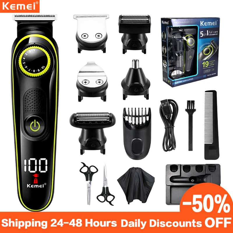 Kemei Hair Trimmer Tagliacapelli Elettrico Multifunzionale Beauty Set Rasoio Per Uomo Barba Rasoio Naso Trimmer Macchina Per Tagliare I Capelli