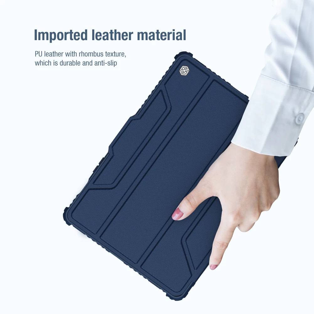 Nillkin-couro Case Bumper para Samsung Galaxy Tab s8 Plus s7 fe 5g Case Proteção para Câmera Caneta Lente Camshield Capa Traseira s7 fe - Imagem 5