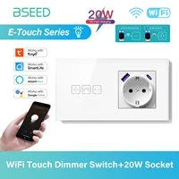BSEED Wifi Dimmer Wall Light Switch 1/2/3Gang Smart Touch Switch Function Base Glass Front Panel DIY Parts Free Combination - Image 5